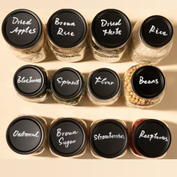 Chalkboard Top Mason Jar Lids (Wide - 12 set)